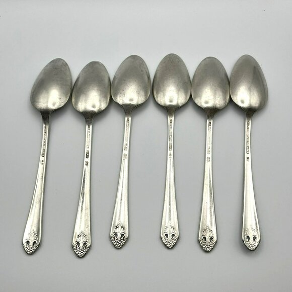 Holmes & Edwards LOVELY LADY Teaspoons Silverplate Lot‎ of 6 Spoons IS Vintage - Picture 4 of 8